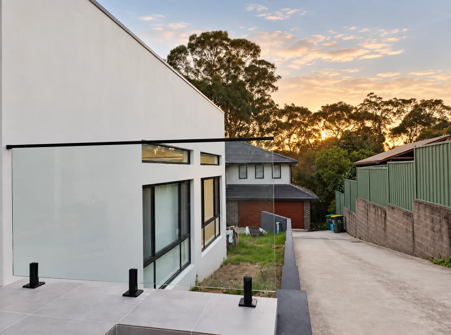 Frameless glass balustrade installed on a contemporary Sydney residence