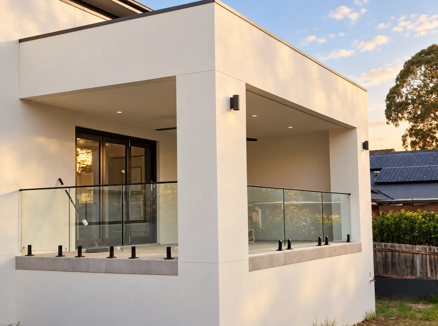 Frameless glass balustrade on a contemporary Sydney residence